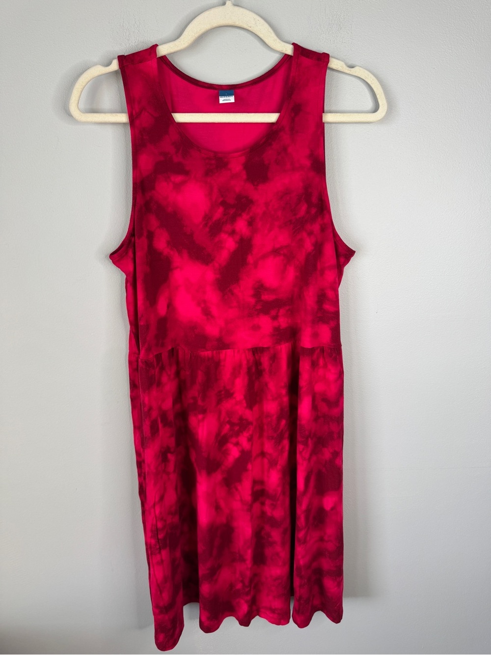 Old Navy Sleeveless Tie-Dye Mini Dress in Bright Red